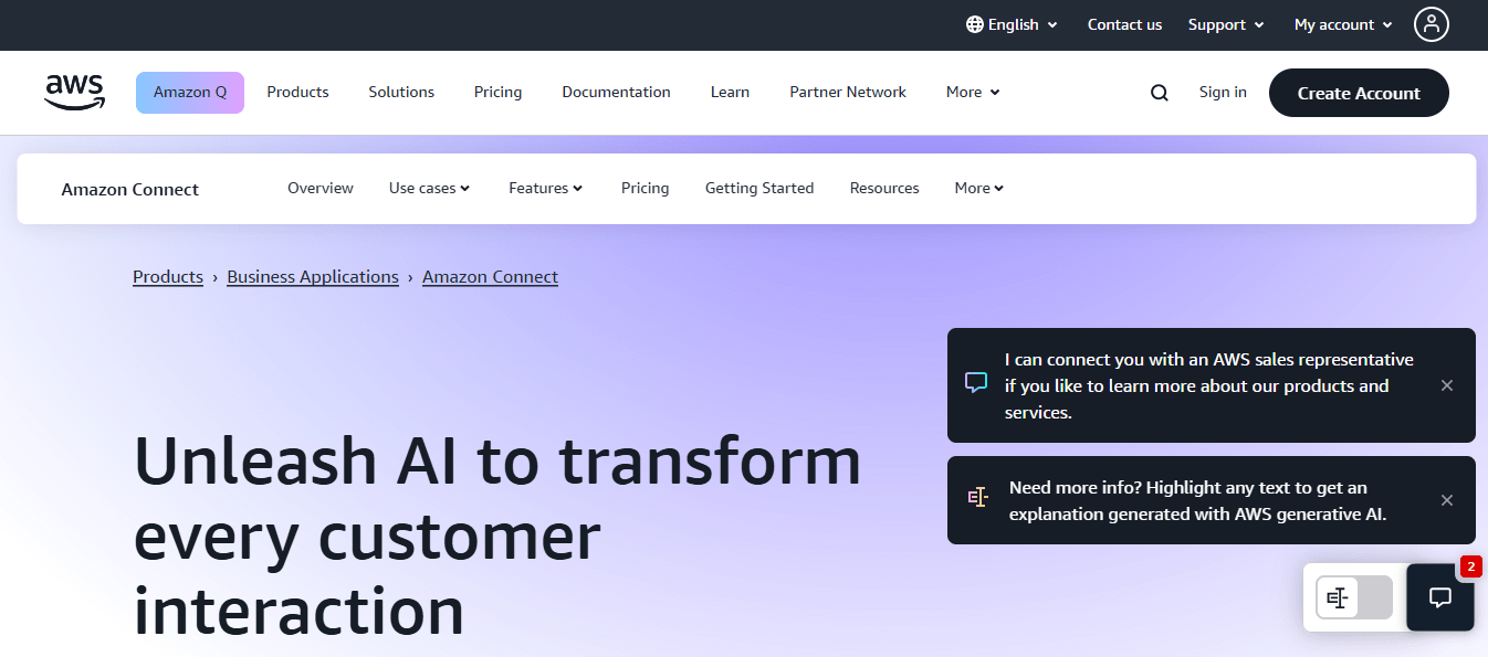 Amazon Connect AI Platforms for Phone Calling