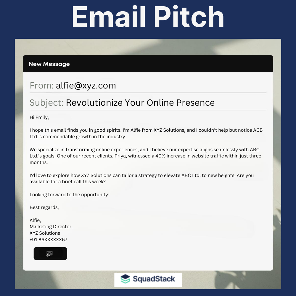 Email Pitch Example