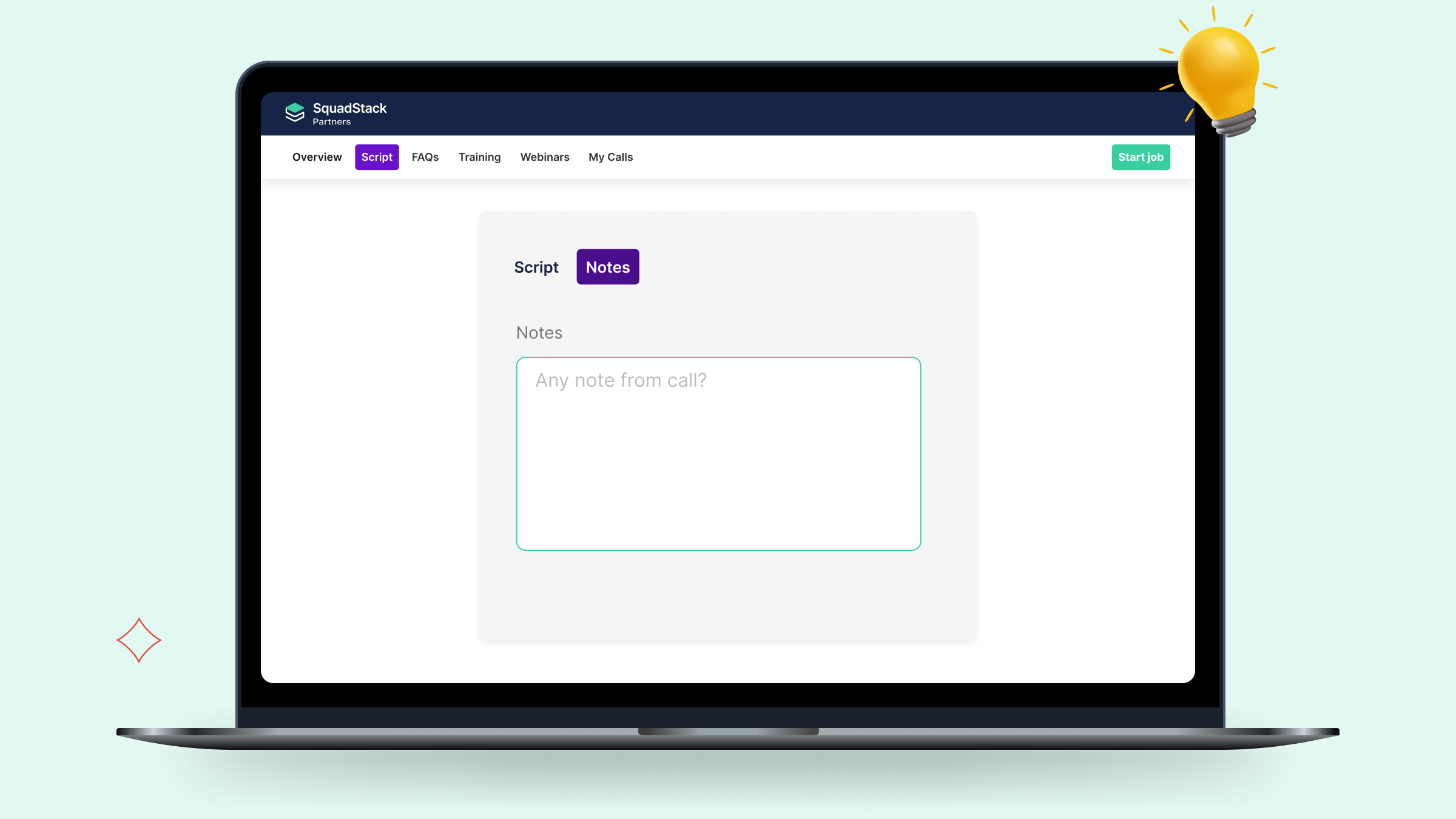Collecting feedback through notes feature