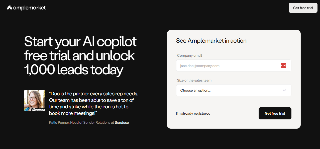 6. Amplemarket — Best for AI-Powered Prospecting in B2B – Best AI SDR Tools to Boost Sales Outreach in 2026