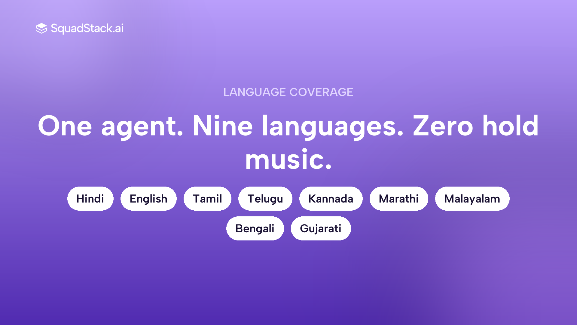SquadStack AI voice agent supports 9 Indian languages with native code-switching for e-commerce