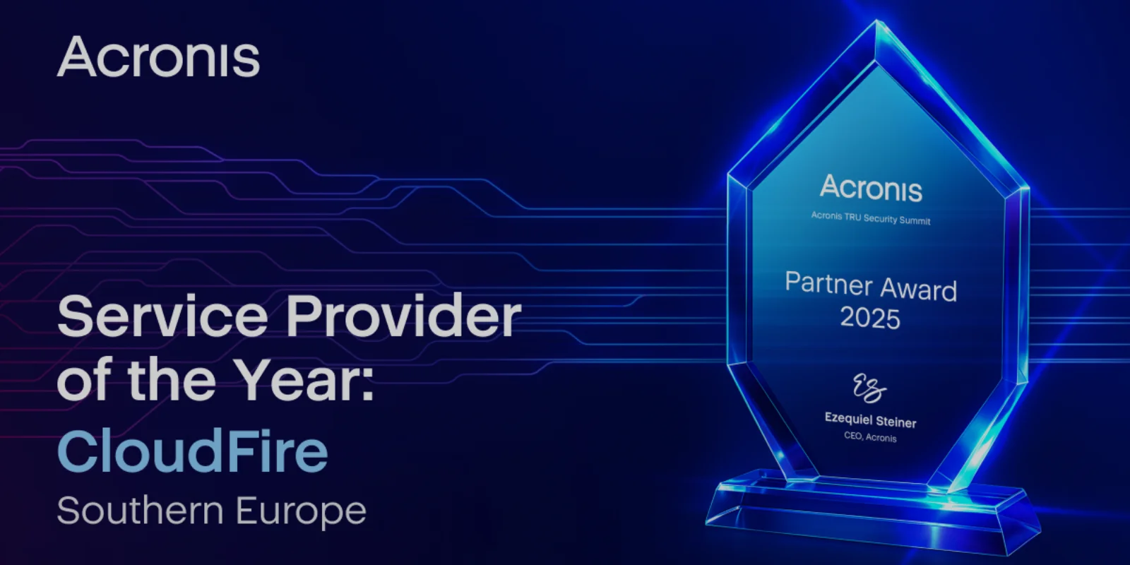 CloudFire vince Acronis Partner Award 2025