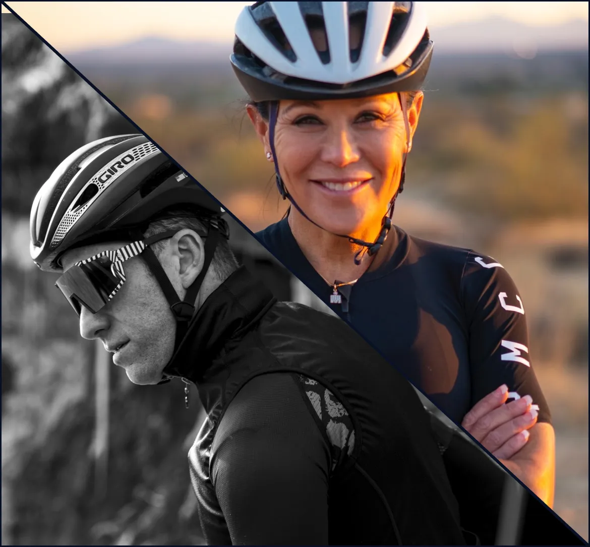 Portrait of two cyclists