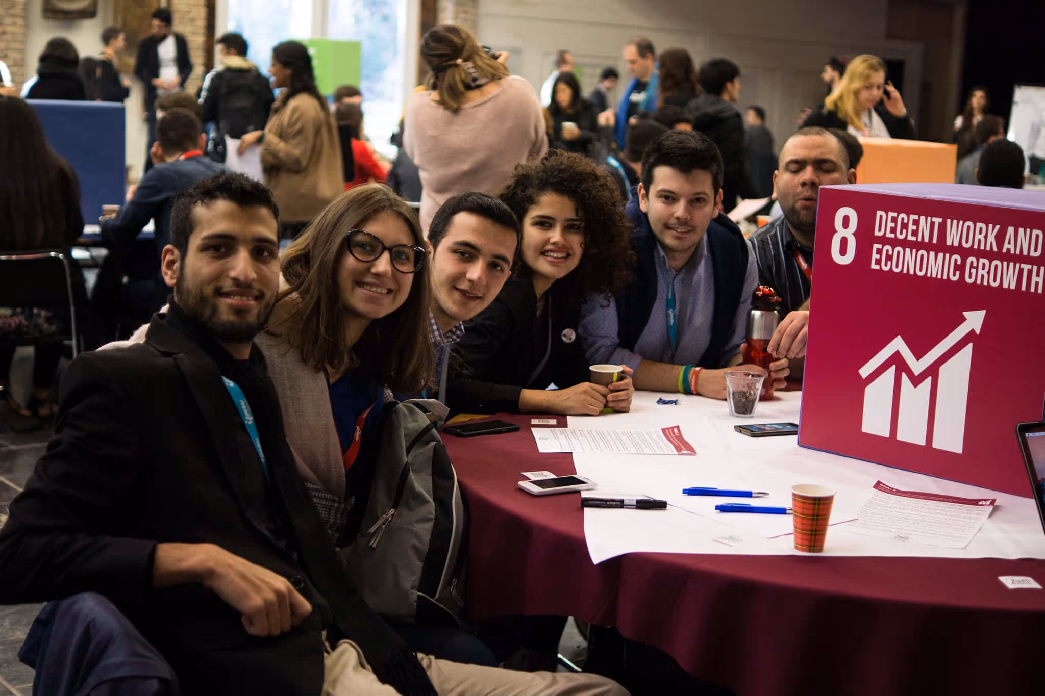 AIESEC Members with SDG number 8 Decent Work and economic Growth