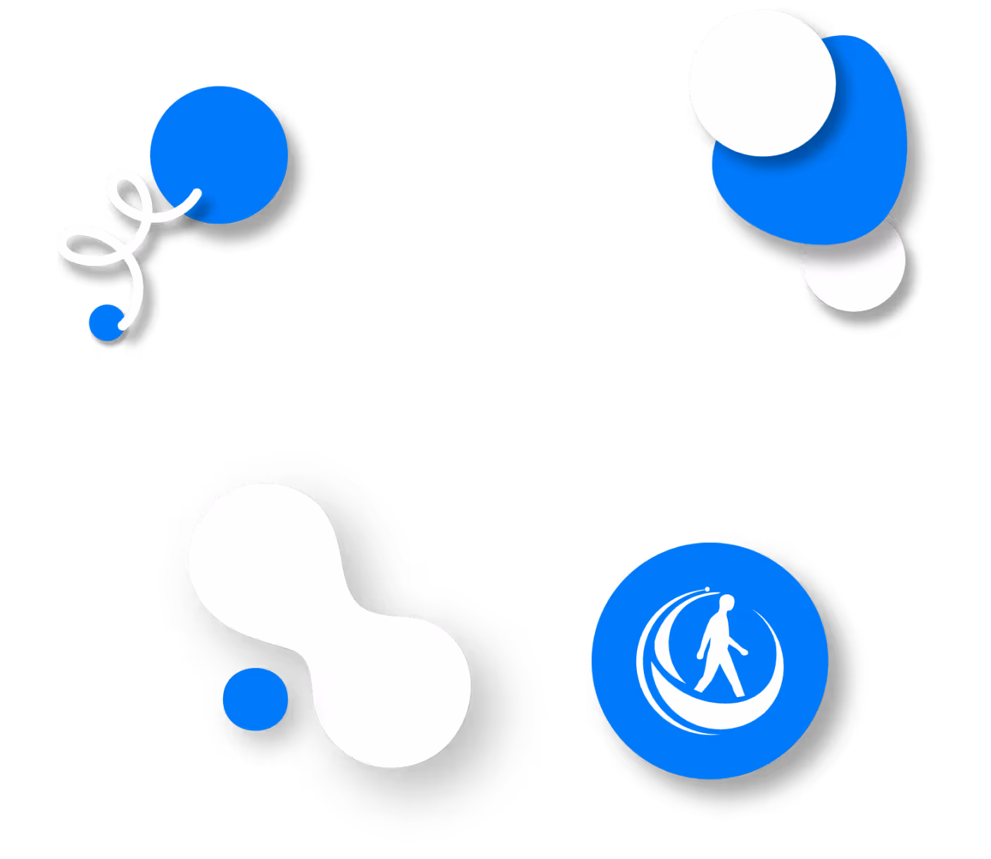 Abstract blue and white design with the AIESEC logo and dynamic circular shapes, used as a background overlay representing leadership, unity, and global movement.