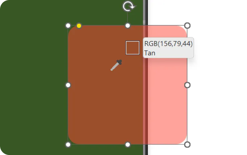 Récupérer une couleur avec une transparence pour créer des effets personnalisés avec l'outil pipette sur PowerPoint