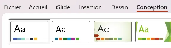 Onglet Conception dans PowerPoint