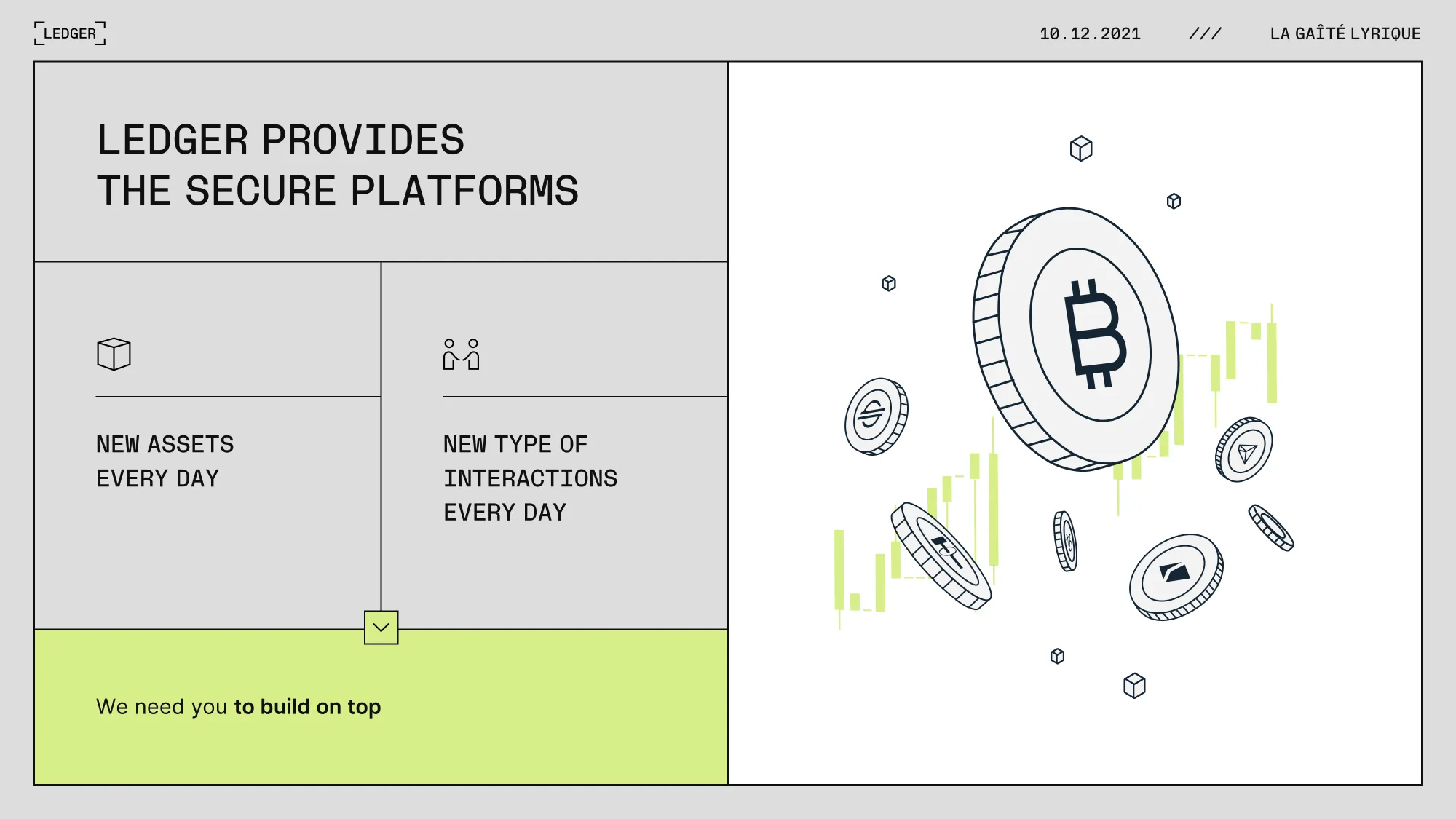 Présentation évènementielle réalisée pour Ledger par Slidor