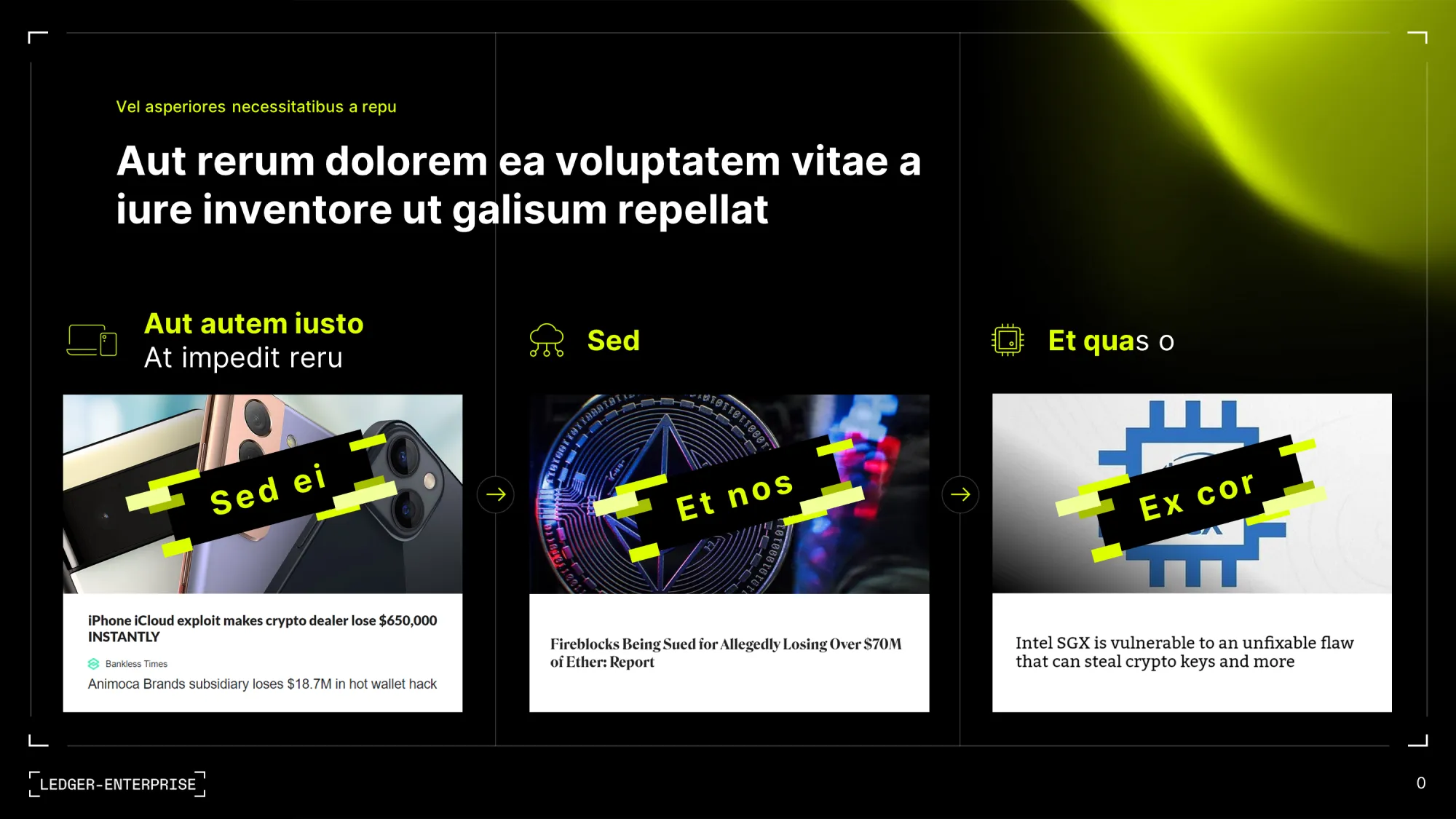 Présentation évènementielle réalisée pour Ledger par Slidor