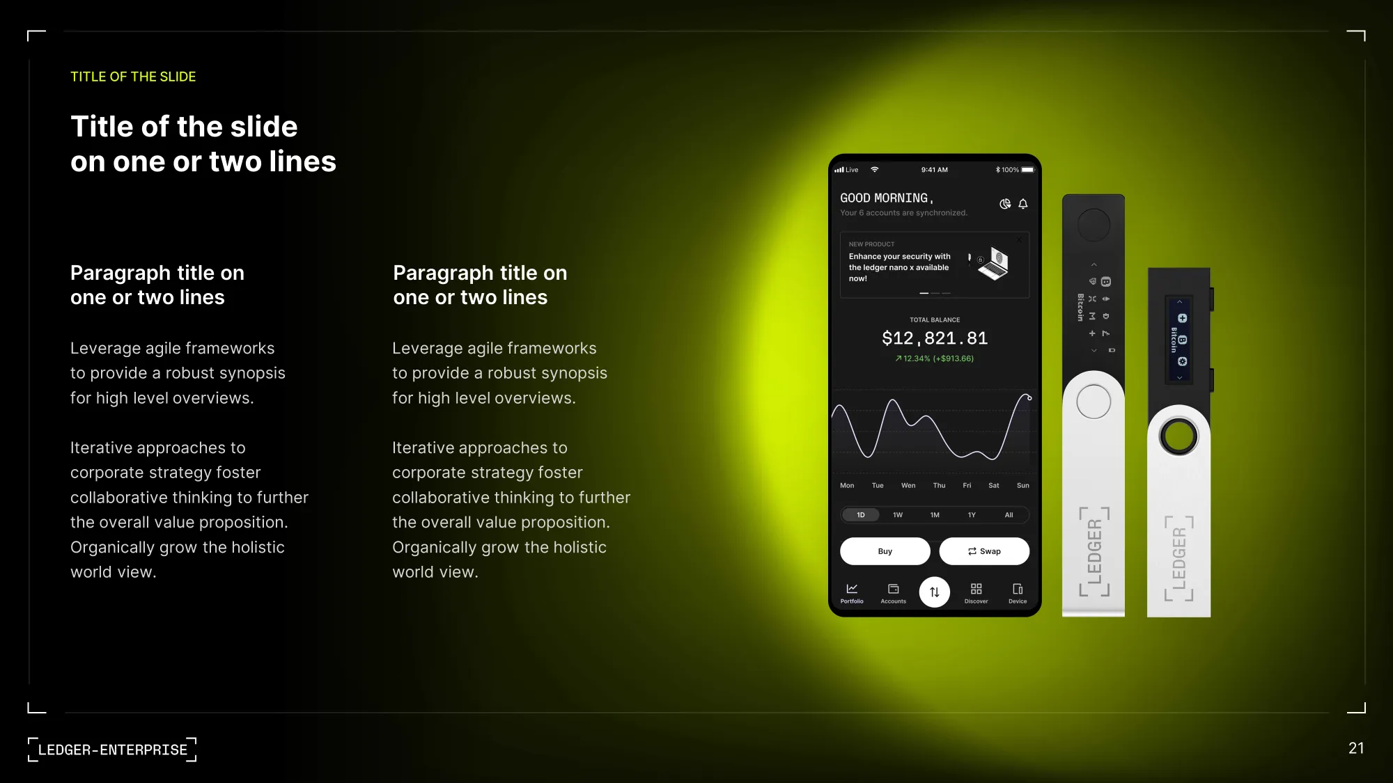 Présentation évènementielle réalisée pour Ledger par Slidor
