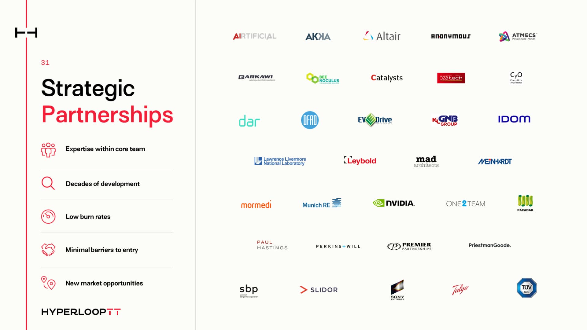 Présentation corporate réalisée pour Hyperloop Transportation Technologies par Slidor