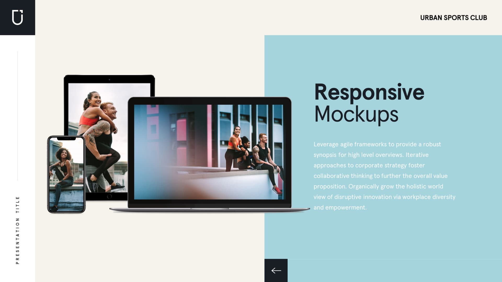 Template PowerPoint réalisé pour Urban Sports Club par Slidor