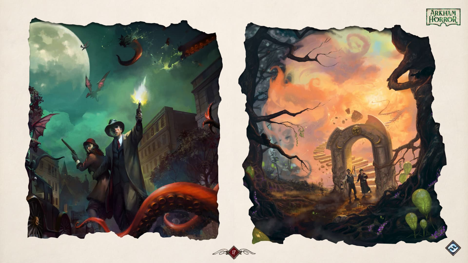 Template PowerPoint réalisé pour Asmodee Arkham Horror par Slidor