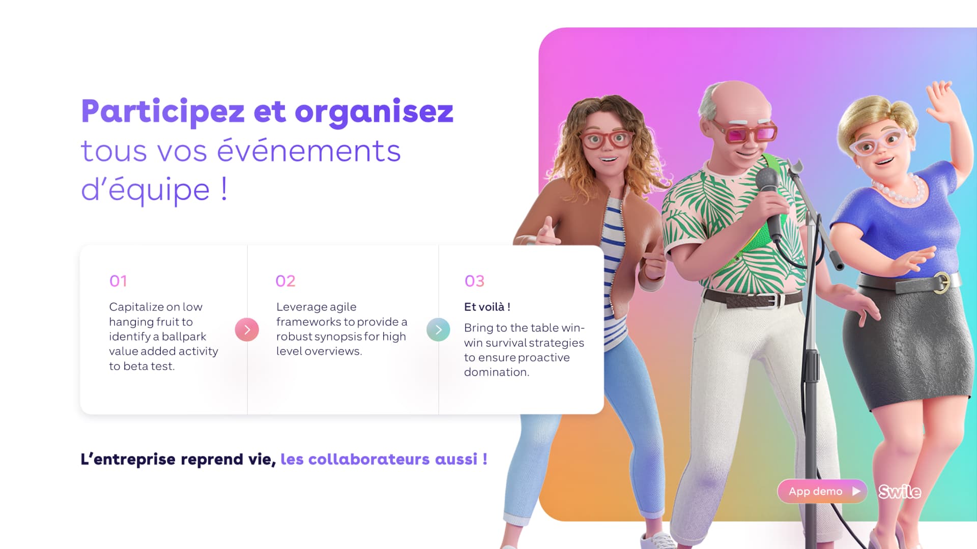 Présentation commerciale réalisée pour Swile par Slidor