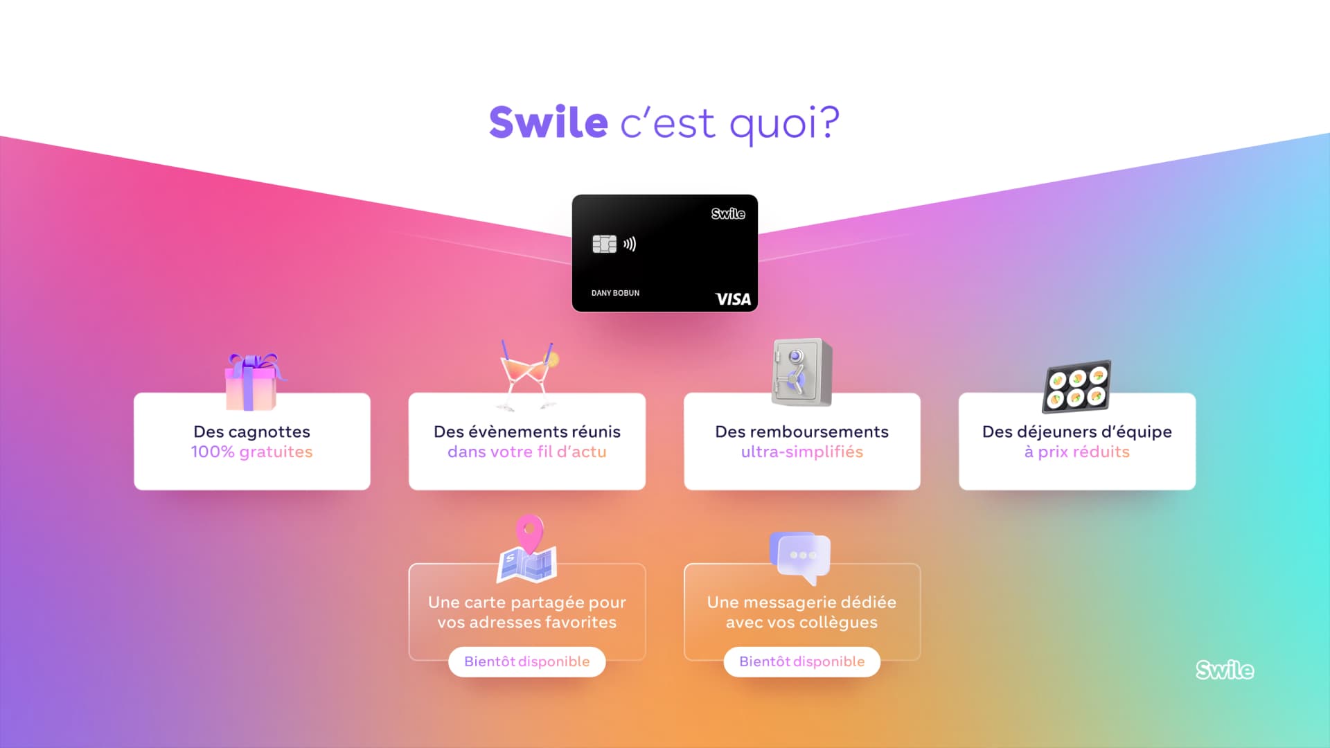 Présentation commerciale réalisée pour Swile par Slidor