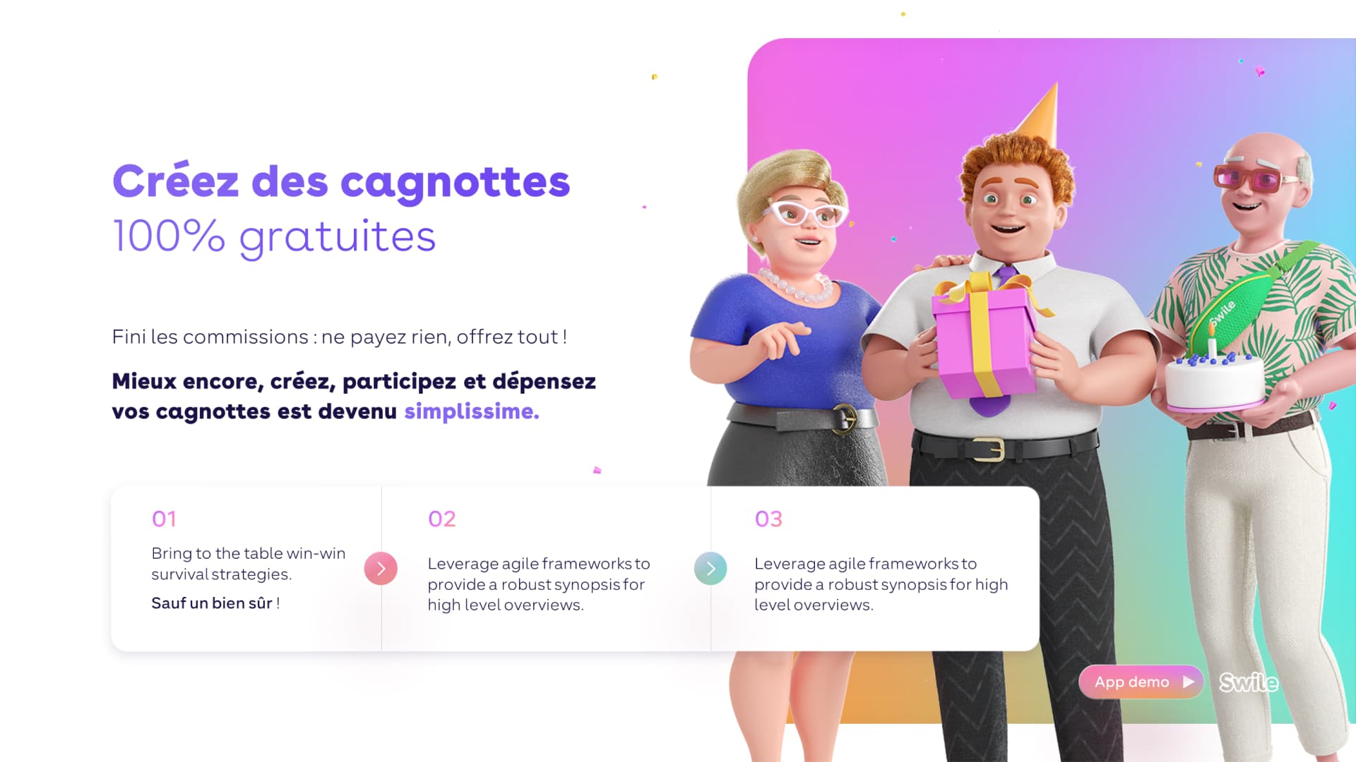 Présentation commerciale réalisée pour Swile par Slidor