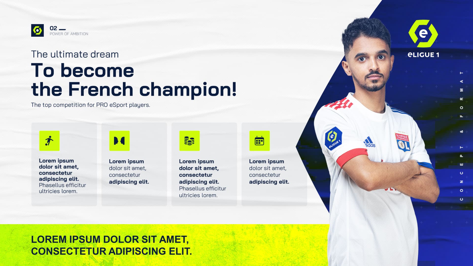 Présentation commerciale réalisée pour la ligue de football professionnel par Slidor