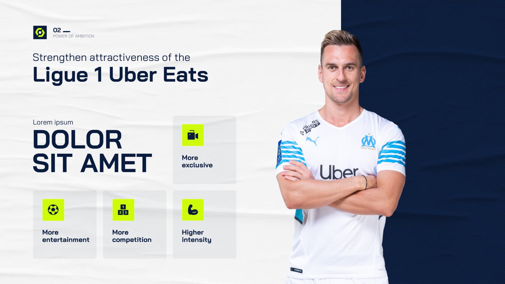 Présentation commerciale réalisée pour la ligue de football professionnel par Slidor