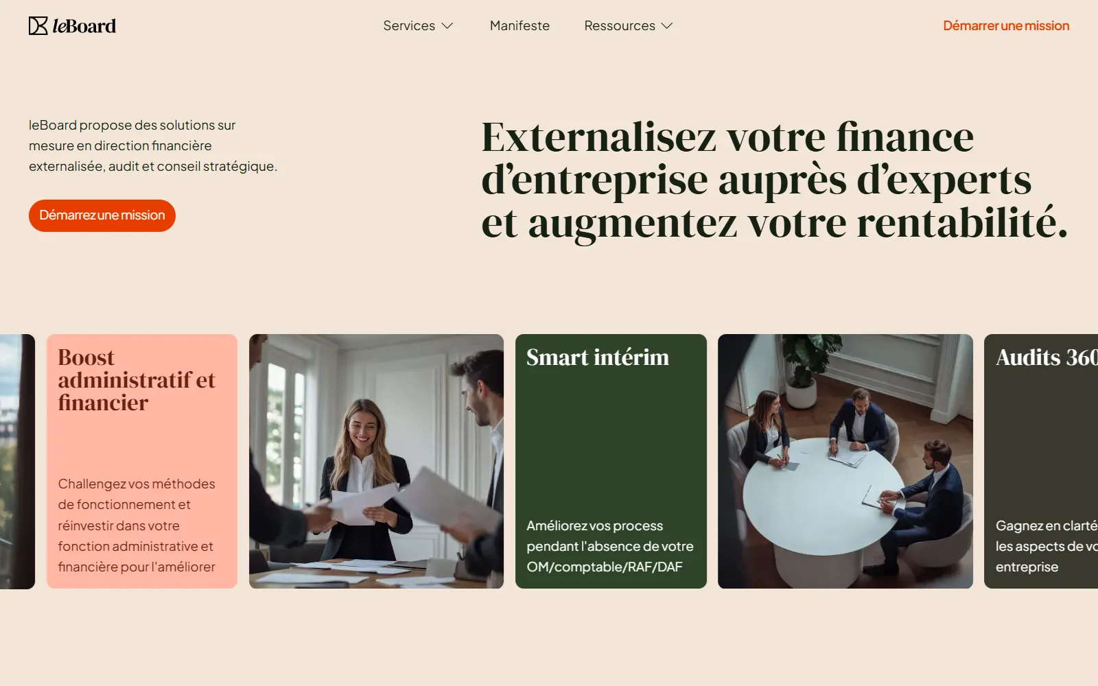 Site Webflow réalisé pour LeBoard par Slidor