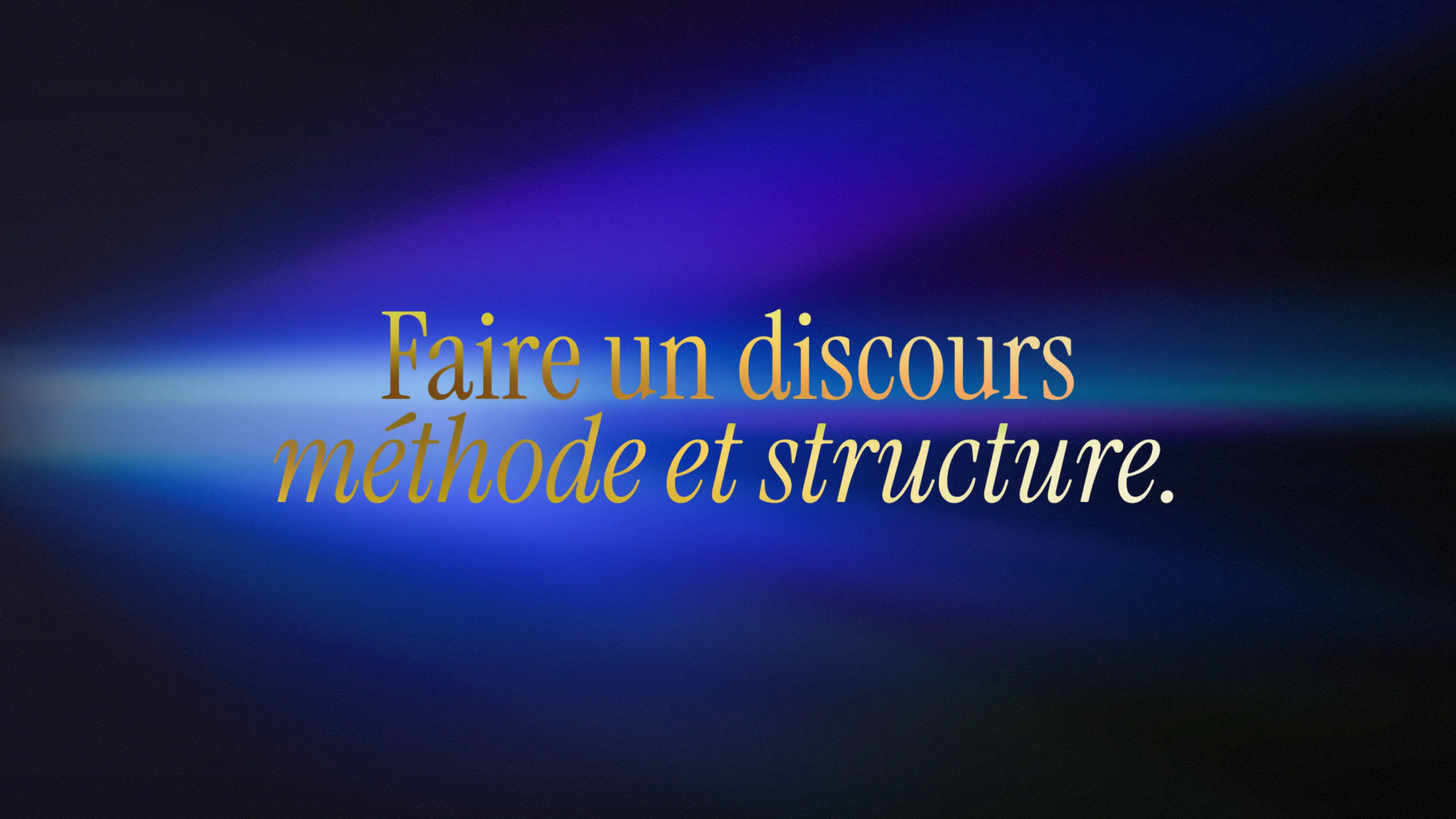 Title slide reading How to make a speech, method and structure