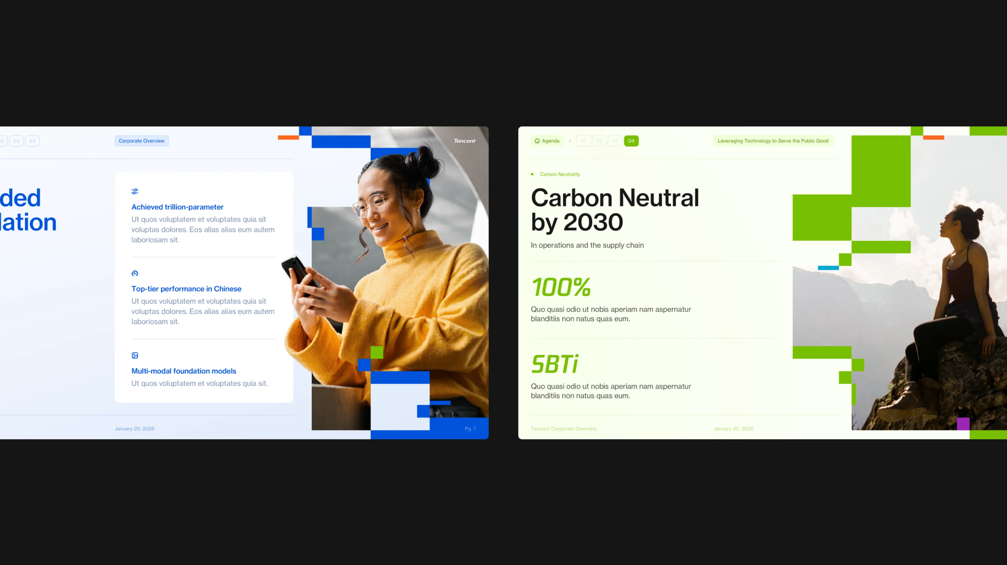 Slides de la présentation Tencent : services fintech et objectif neutralité carbone 2030
