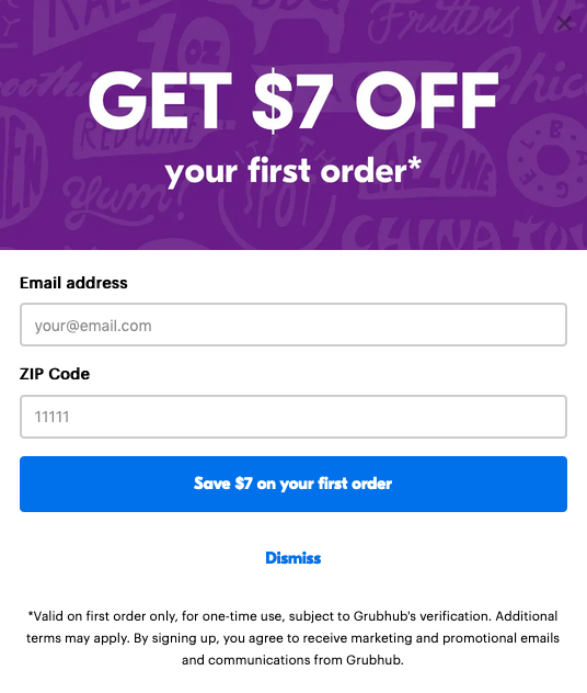 Subscribe and save example - Grubhub