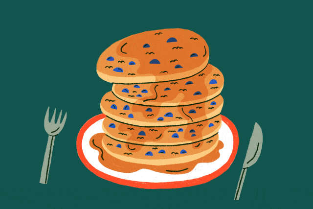 Simple Oatmeal Blueberry Pancakes