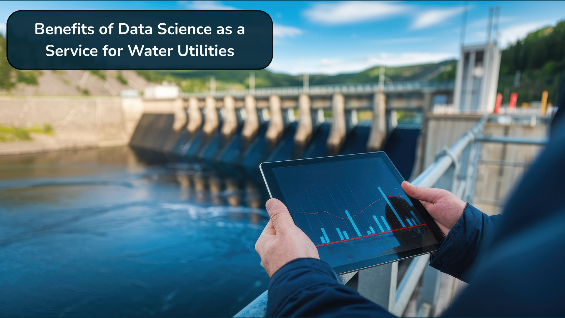 Woman across the table from 2 men talking