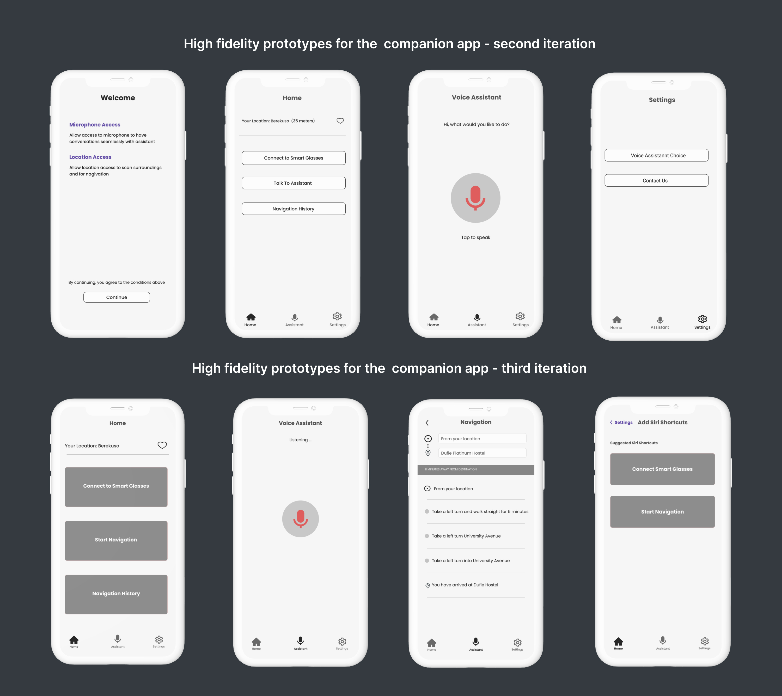 mockup images of the app