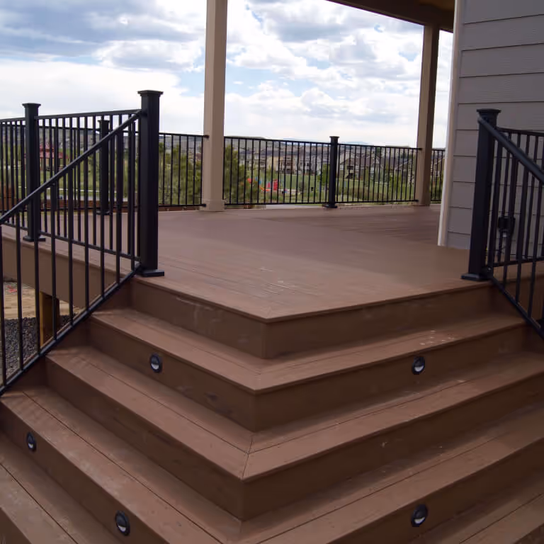 Custom Outdoor Deck Stairs with lighting