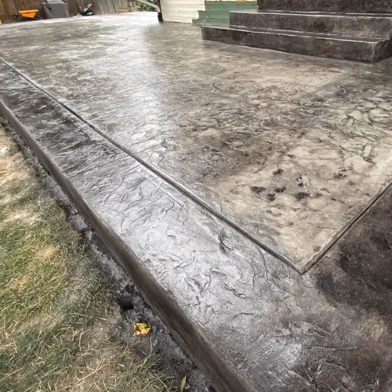 Gray Decorative Stamped Concrete Patio