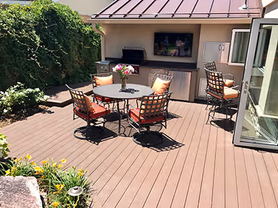 Custom Pergola over Deck with Spiral Stairs 