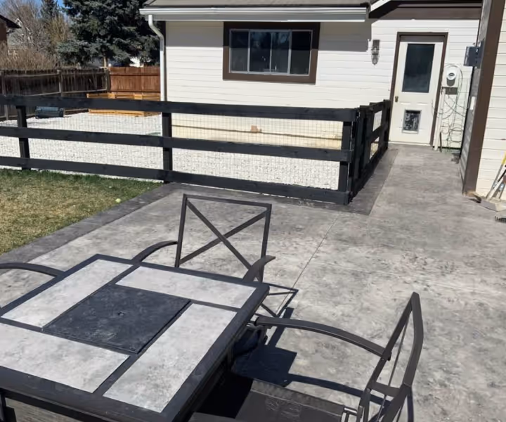 Gray Decorative Stamped Concrete Patio