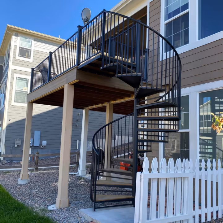Custom Outdoor Deck with Spiral Staircase