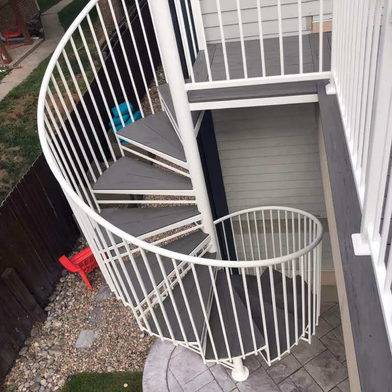 Custom Spiral Staircase for outdoor deck