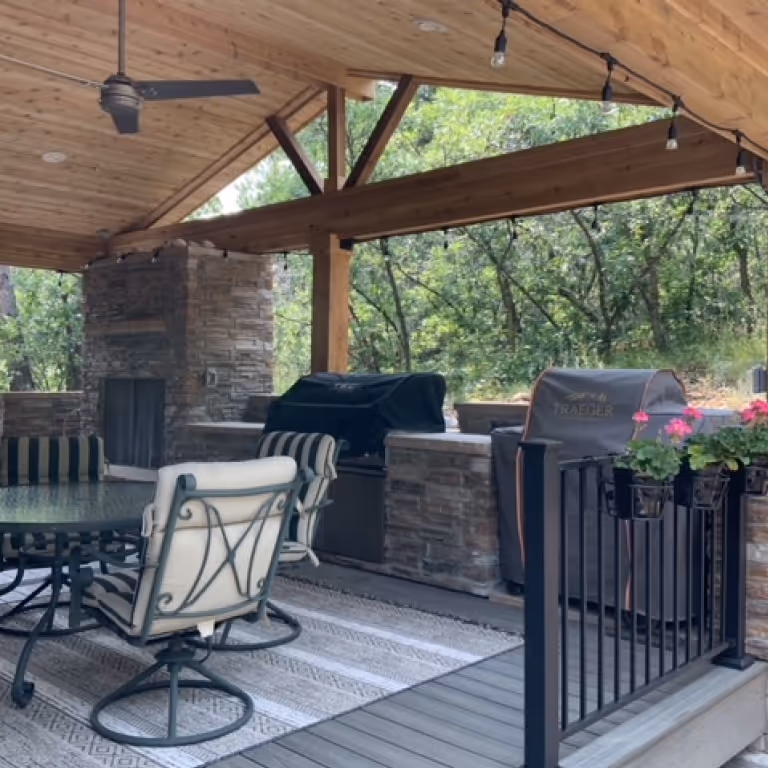 Outdoor Kitchen and covered deck