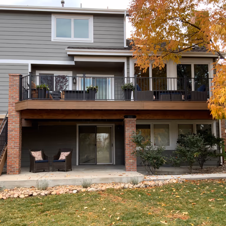 Upper Level Deck with Brick Columns