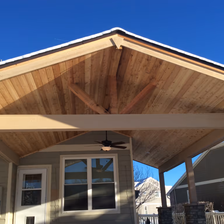 Covered Deck with Wood Ceiling