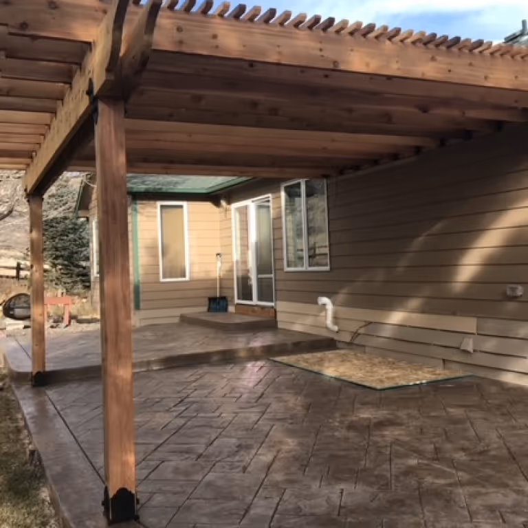 Pergola over Decorative Stamped Concrete Patio