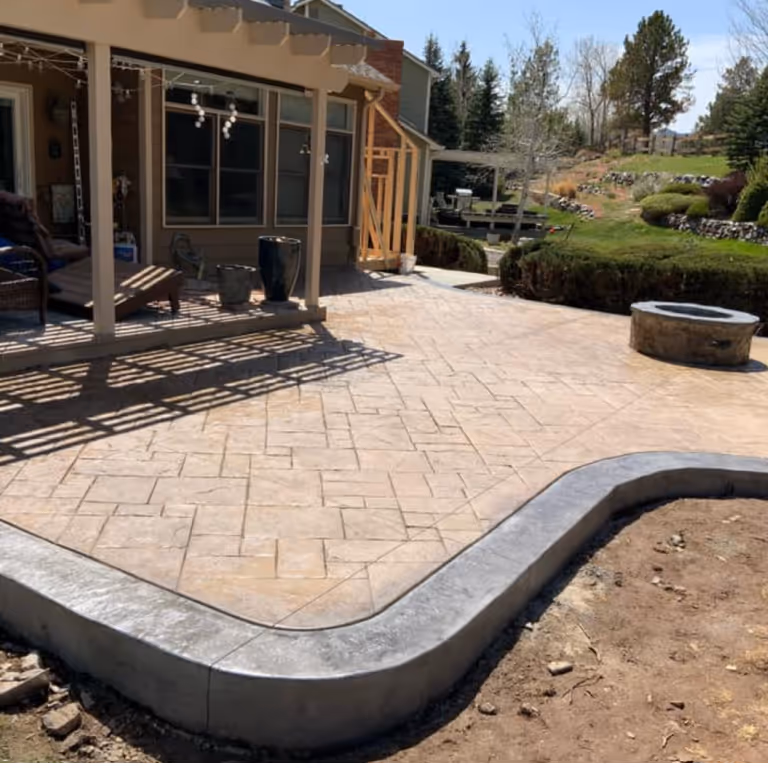 Beautiful Stamped Concrete Patio with two colors