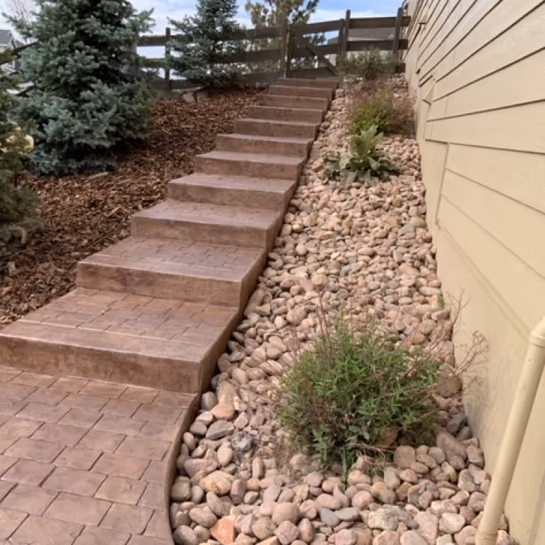 Stamped Concrete Stairs and Walkway