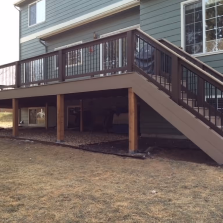 Garden Level Deck with Posts and Stairs