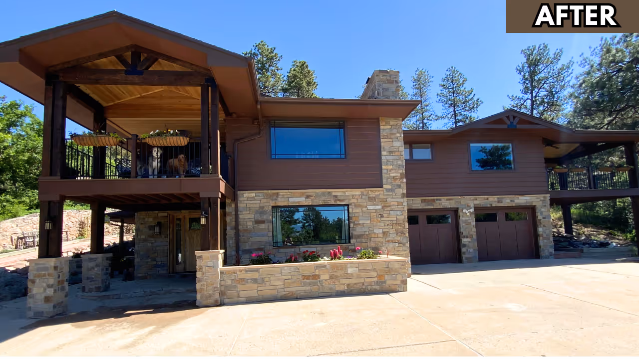 Transformational Image of new beautiful deck project on a home  that was completed by Denver Decks