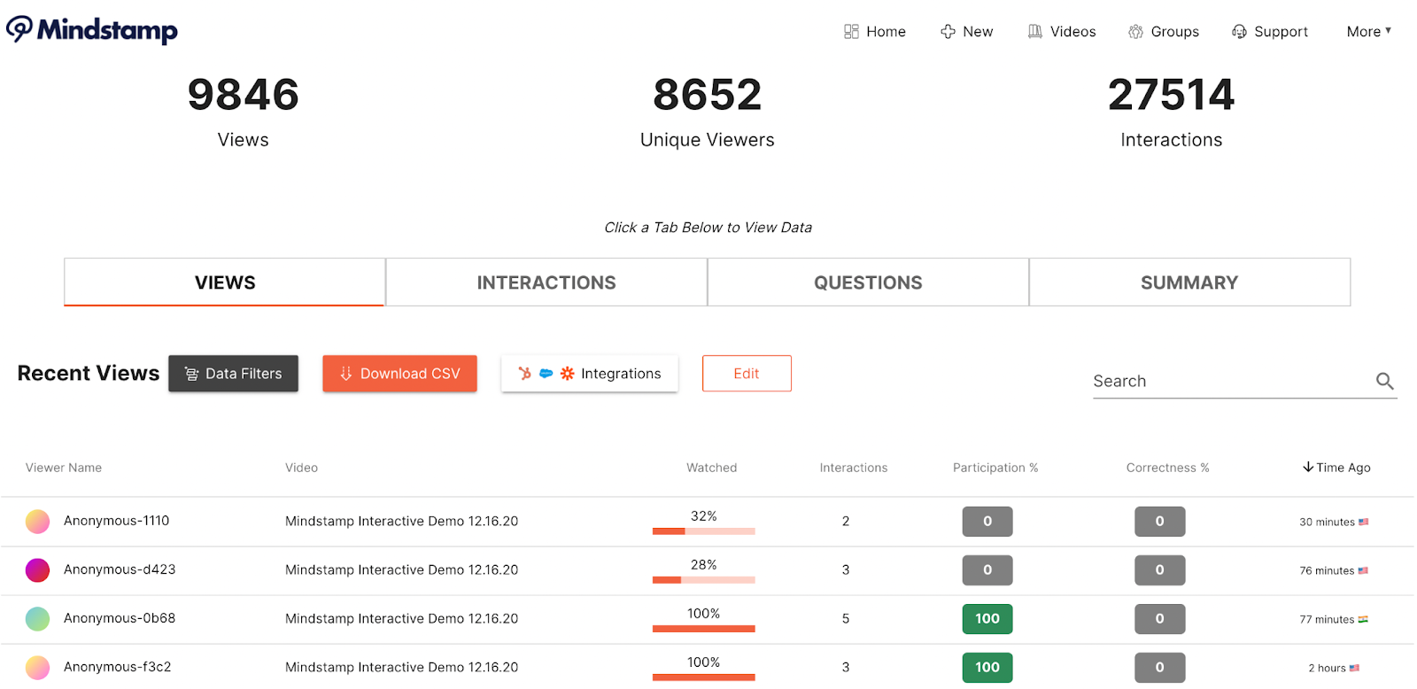 Easy-to-use menu to access all your video data