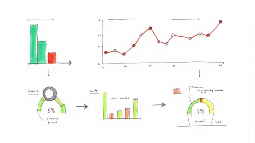 Chart showing analytics and engagement metrics