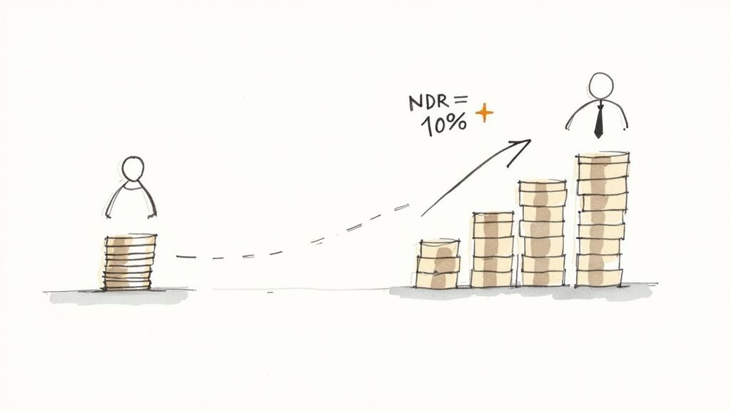 A visual representation of revenue growth with charts and graphs.