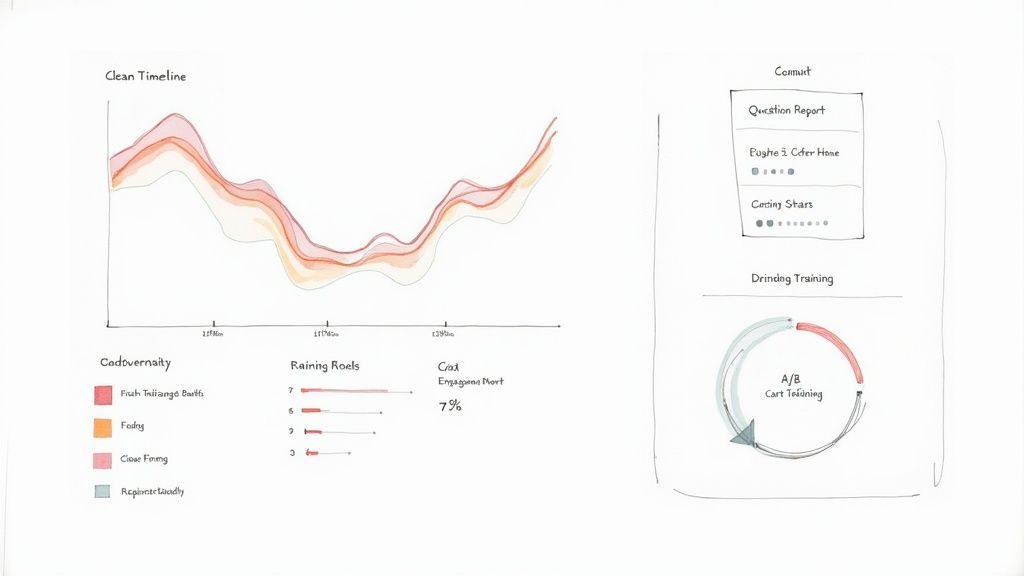 Screenshot of Mindstamp's reporting and analytics dashboard showing viewer engagement graphs and heatmaps.