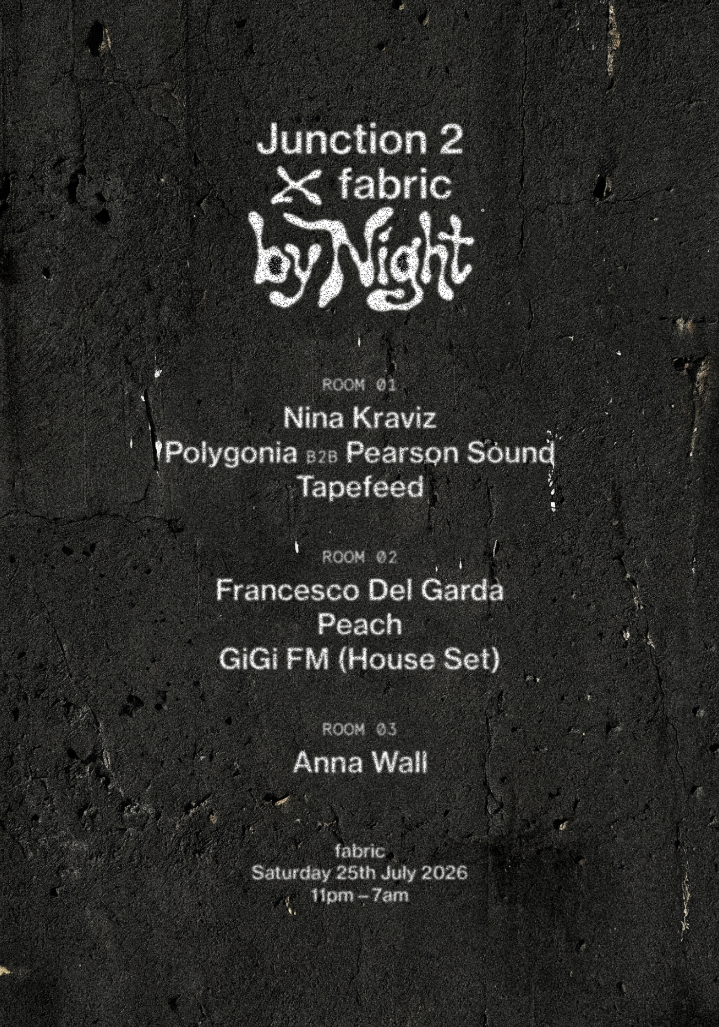 Junction 2 x fabric by Night: Nina Kraviz, Francesco Del Garda, Peach, Pearson Sound, Polygonia | Fabric London