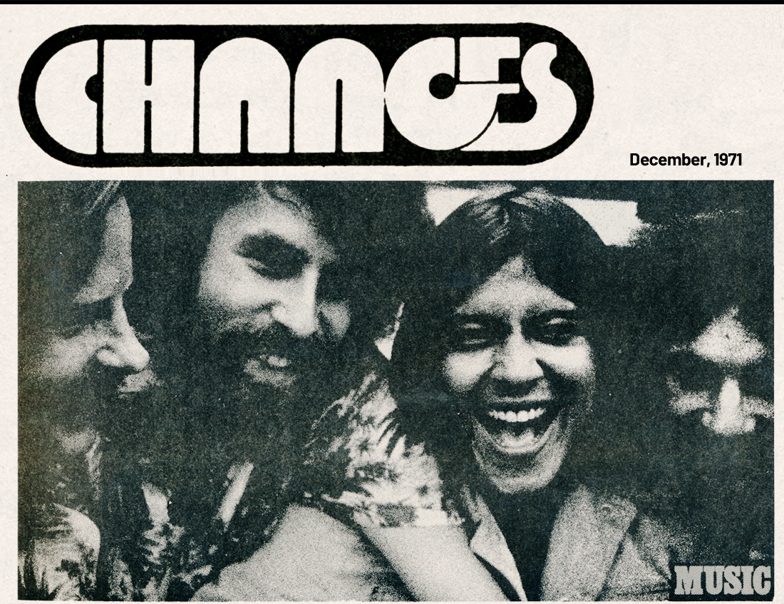 the original Beans - Paul Levine, aka Polar Levine, Polarity/1; Courtney Colletti, Skip Roberts, Luis Molina. Press- Changes , Dec 1971, Patrick Wm. Salvo