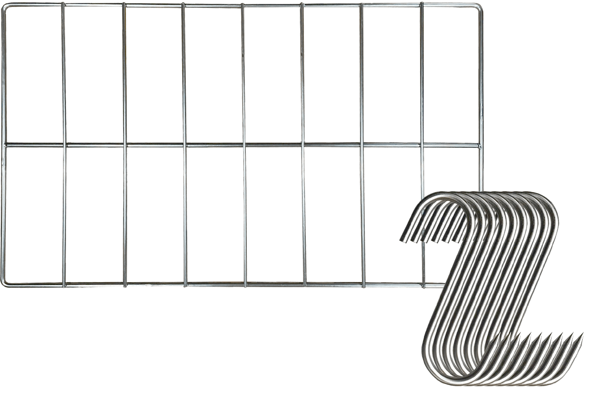 50 x 85 cm stainless steel biltong hook and rack bundle